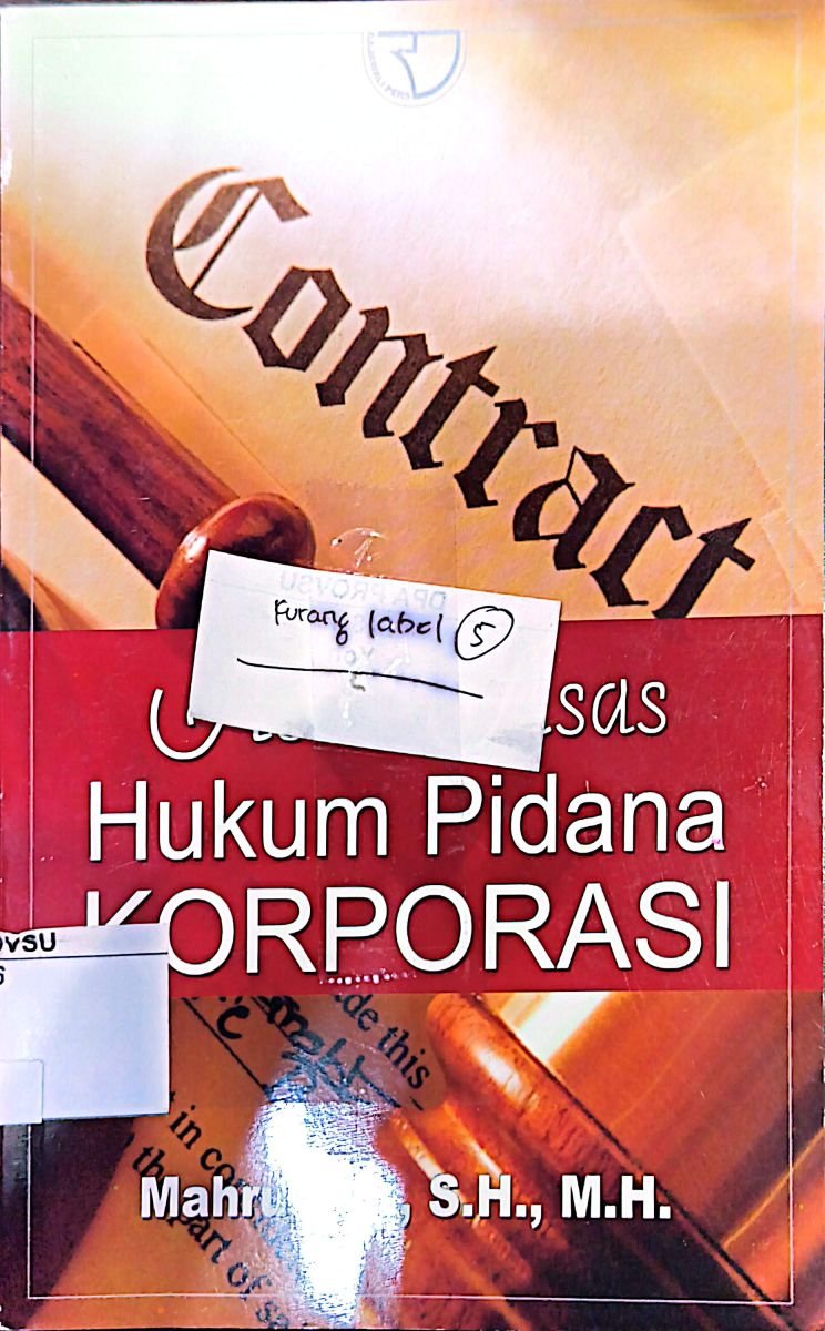ASA-ASAS HUKUM PIDANA KORPORASI