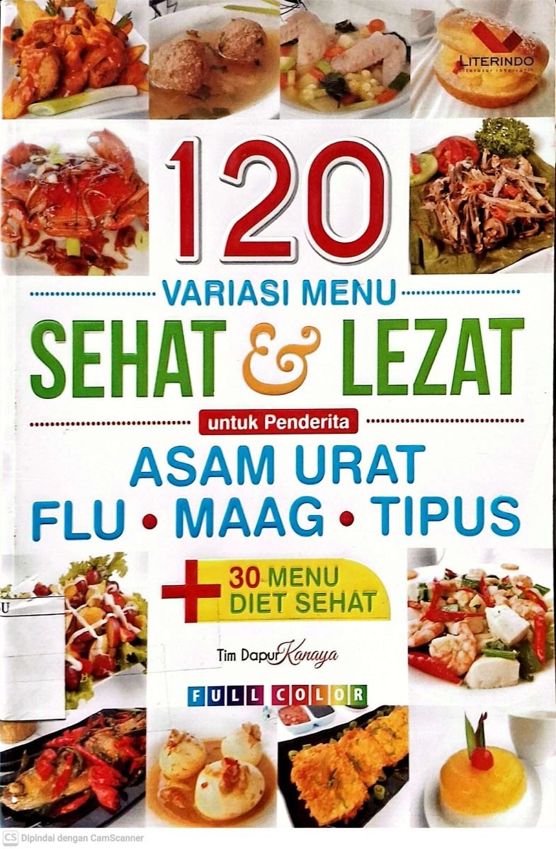 120 inovasi variasi menu sehat & lezat. Untuk penderitaan asam urat,flu,maag,tipus