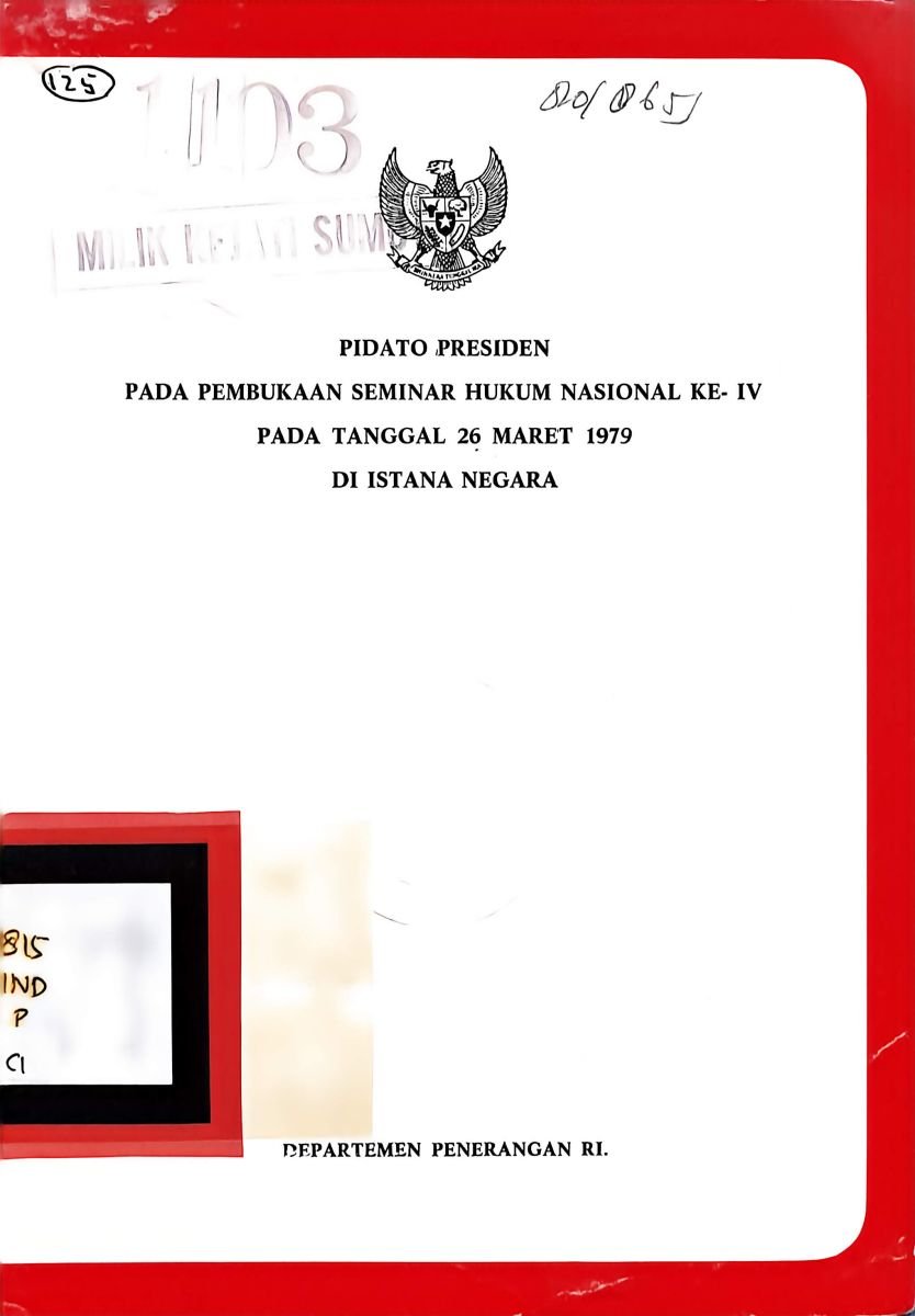 KATA SAMBUTAN PRESIDEN 1979 DI ISTANA NEGARA