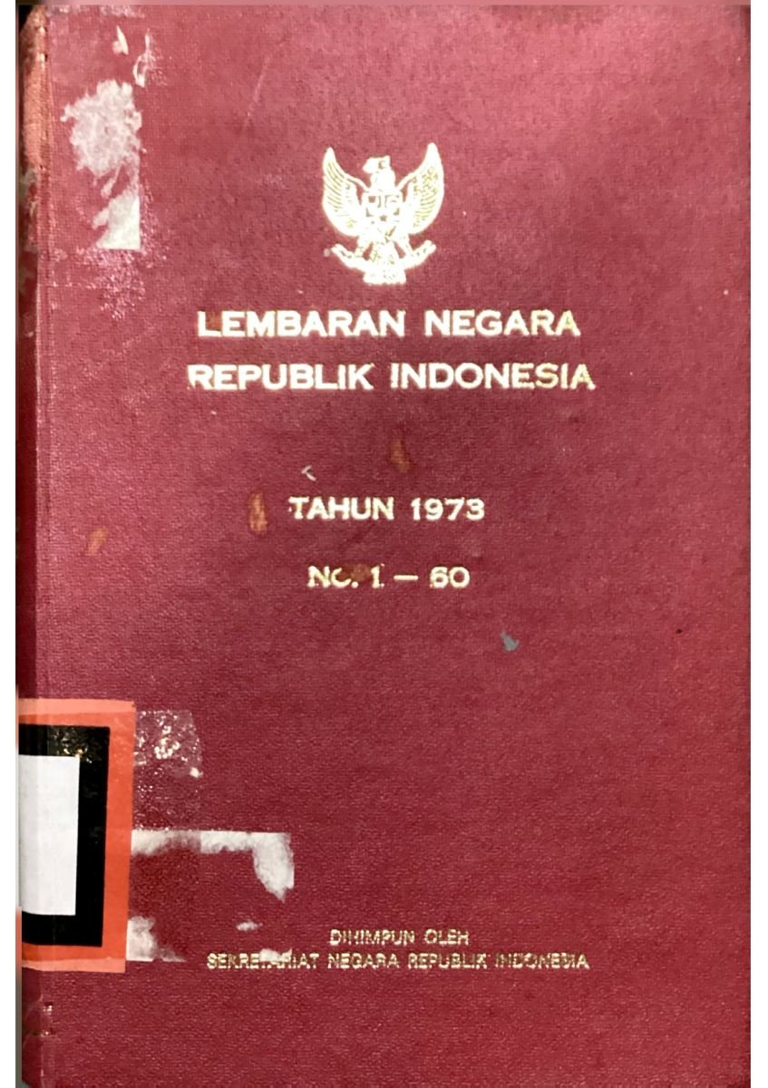 lembaran negara republik indonesia tahun 1973 no 1-60
