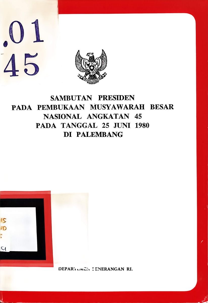 Kata Sambutan Presiden 1980 Pada Pembukaan Musyawarah Besar