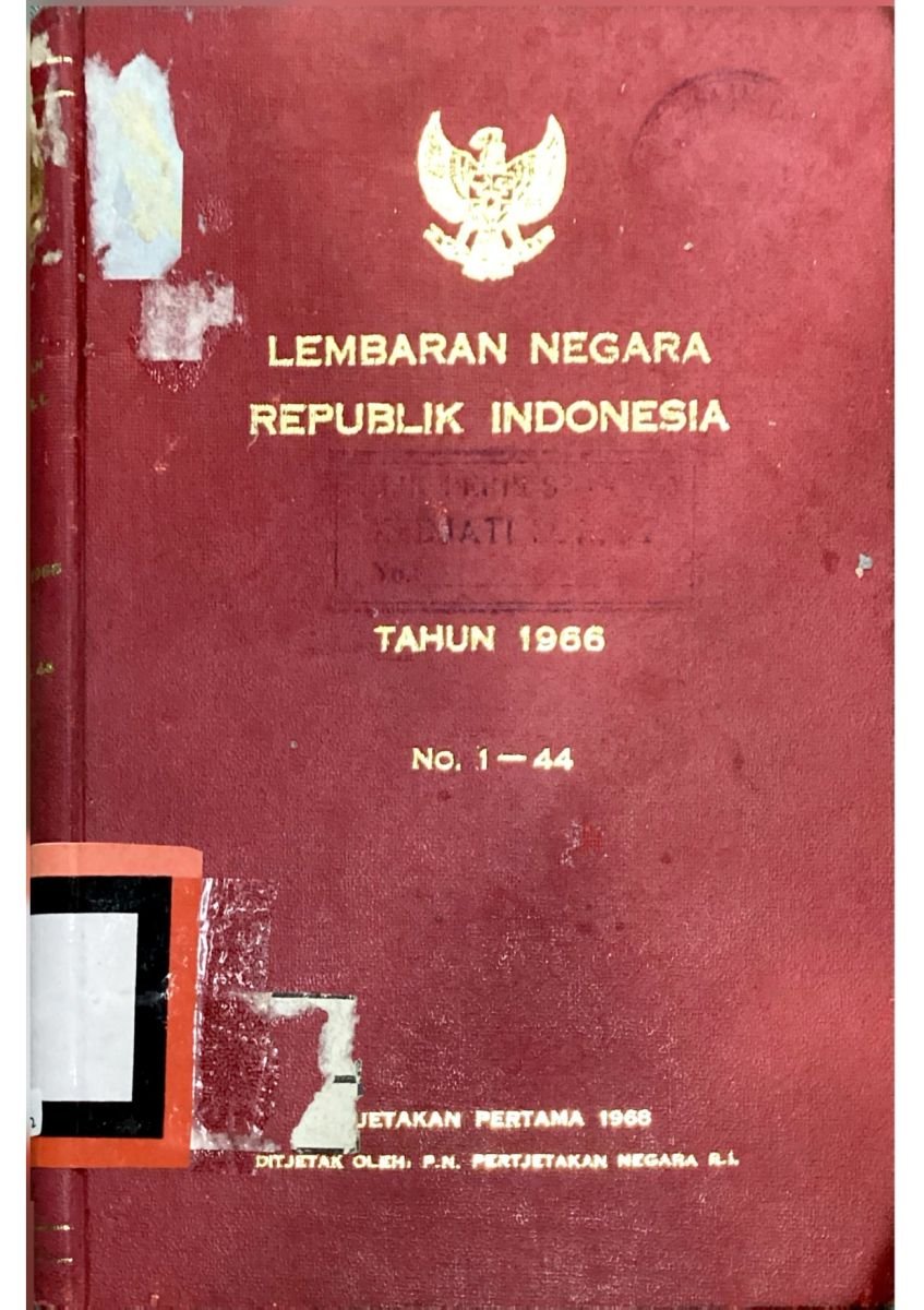 LEMBARAN NEGARA R.I TAHUN 1966 NO.1-44