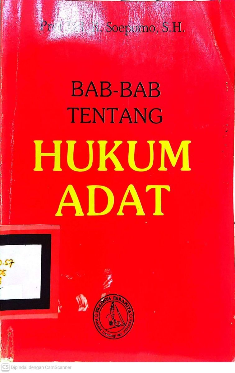 BAB-BAB TENTANG HUKUM ADAT