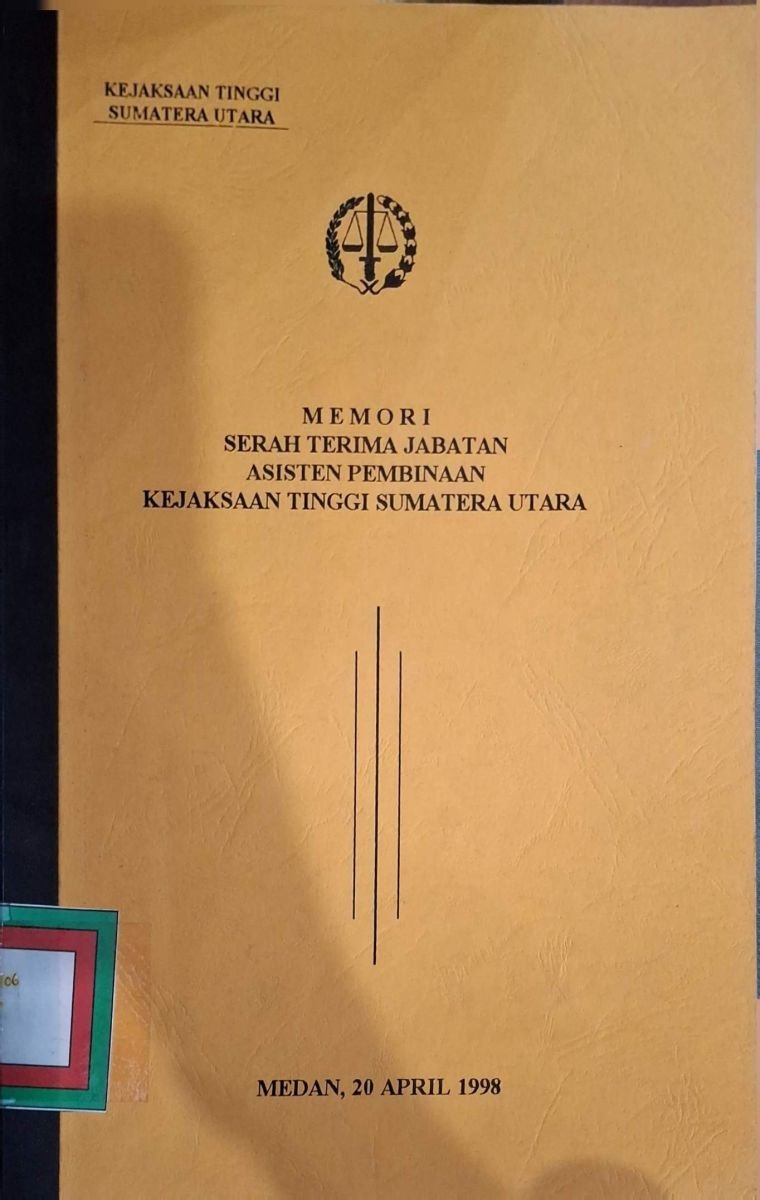 Memori Sejarah Terima Jabatan Asisten Pembinaan Jejaksaan Tingg Sumatera Utara