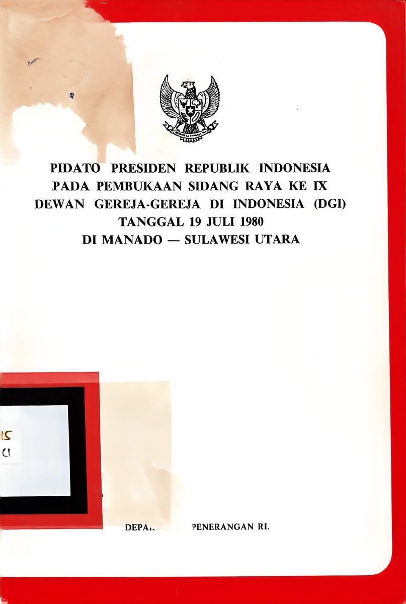 Pidato Presiden 1980 Pada Pembukaan Sidang Raya Ke IX DGI