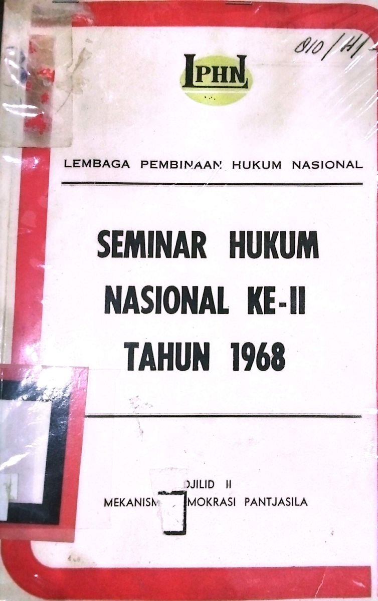 Seminar hukum nasional ke-II tahun 1968