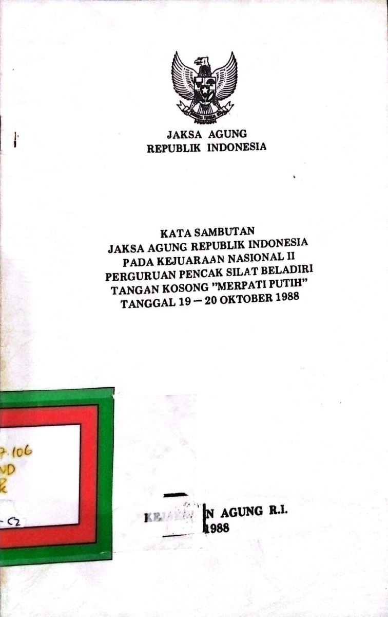 KATA SAMBUTAN JAKSA AGUNG RI