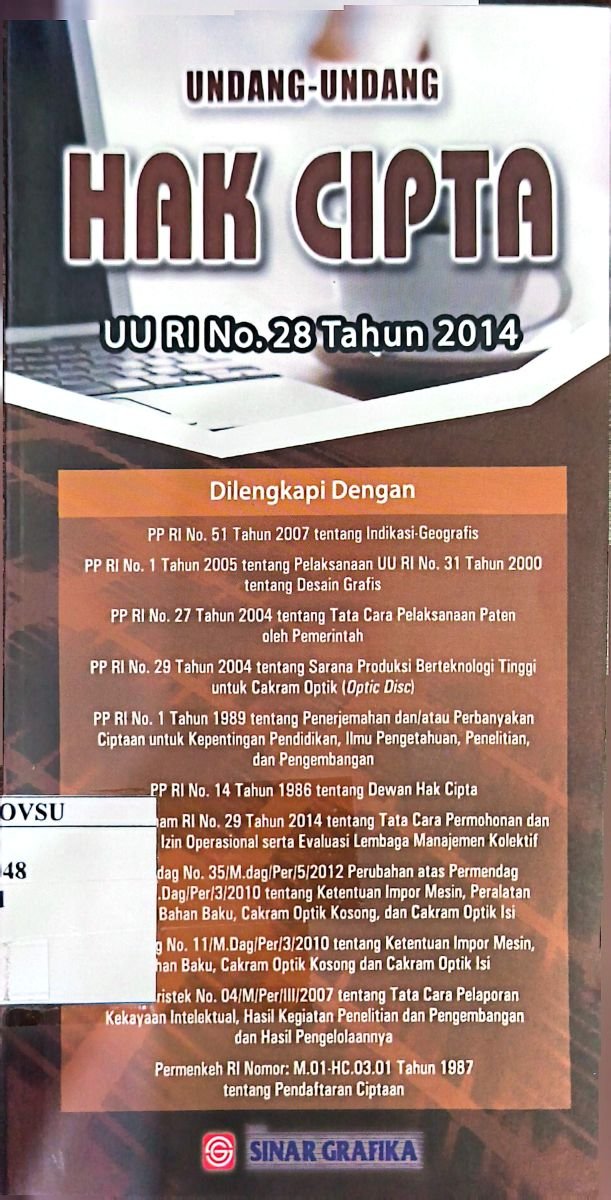 HAK CIPTA UU RI NO.28 TAHUN 2014