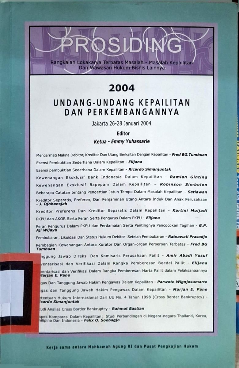 UNDANG-UNDANG KEPAILITIAN DAN PERKEMBANGNYA 2004