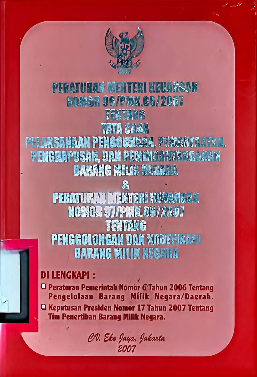 PERATURAN MENTERI KEUANGAN NOMOR 96/PMK.06/2007