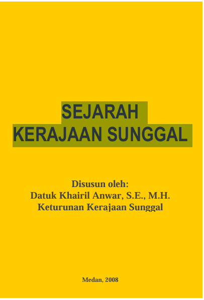 SEJARAH KERAJAAN SUNGGAL