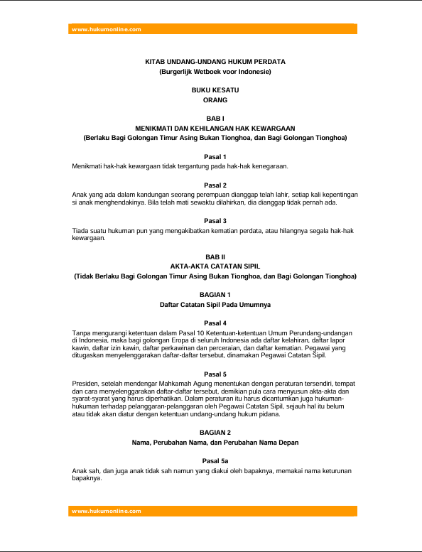 KITAB UNDANG-UNDANG HUKUM PERDATA