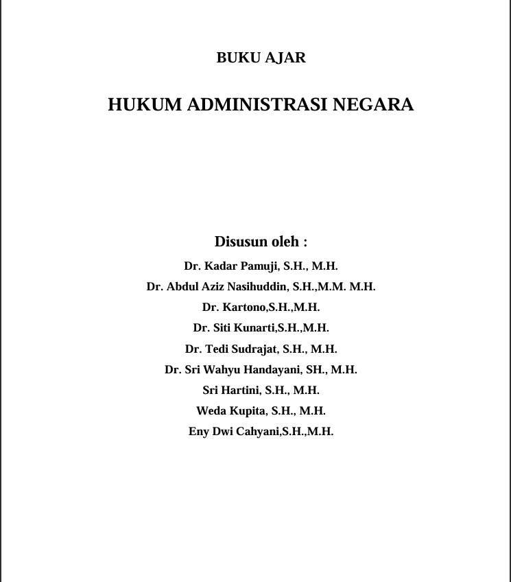 HUKUM ADMINISTRASI NEGARA