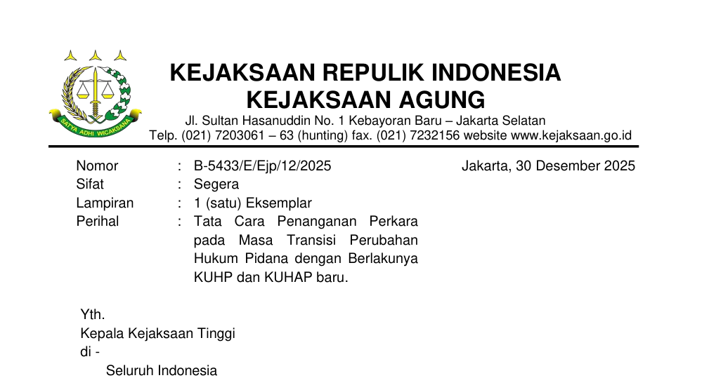 Tata Cara Penanganan Perkara  pada Masa Transisi Perubahan  Hukum Pidana dengan Berlakunya  KUHP dan KUHAP baru.