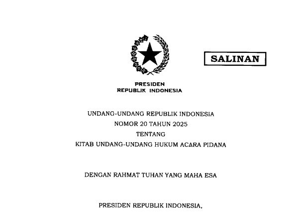 KITAB UNDANG-UNDANG HUKUM ACARA PIDANA